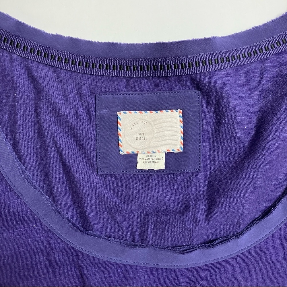 ANTHRO POSTMARK peplum top in plum color - Picture 3 of 7